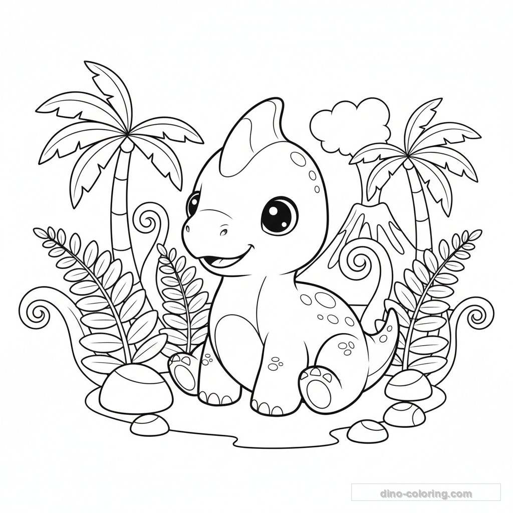 Baby Parasaurolophus Ausmalbild #2