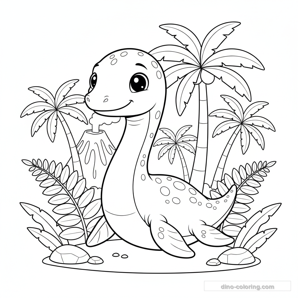 Desenho Baby Plesiosaur para Colorir #1