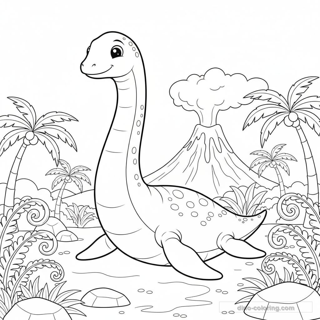 Long Neck Plesiosaur Ausmalbild #6