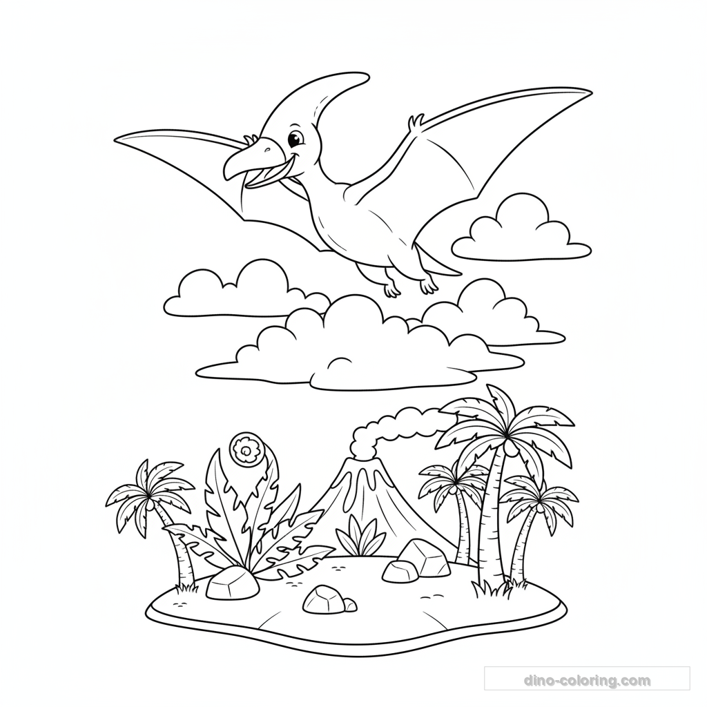 Desenho Cloud Pteranodon para Colorir #26