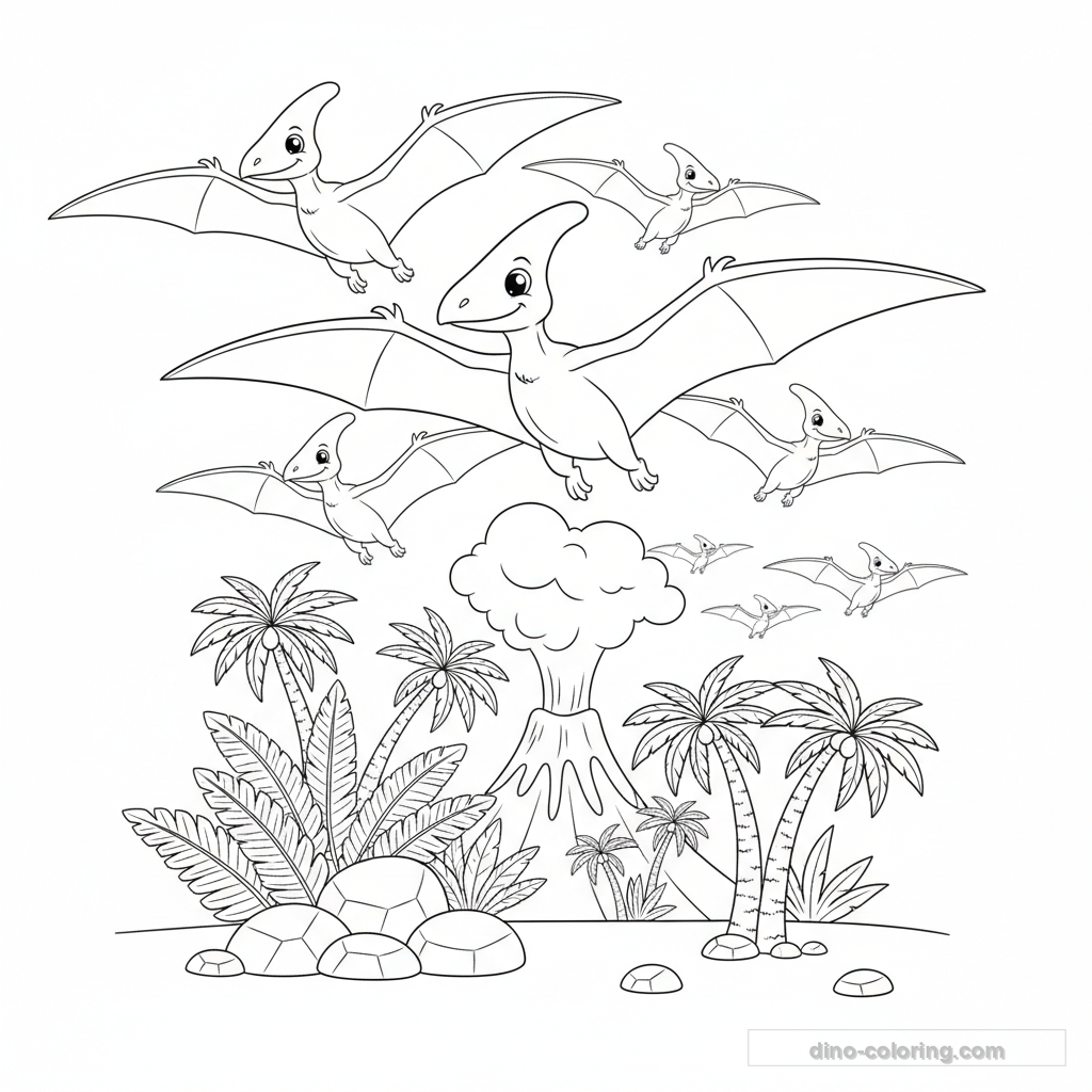 Pteranodon Flock Ausmalbild #10