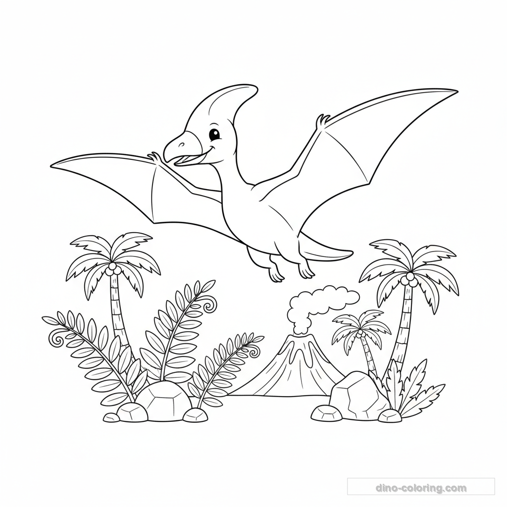 Disegno Spread Wings Pteranodon da Colorare #12