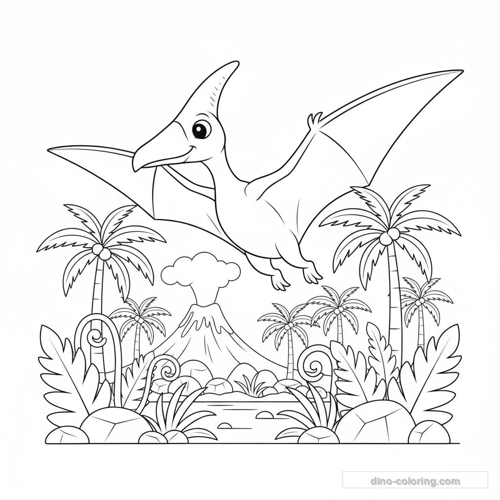 Dibujo Spread Wings Pteranodon para Colorear #40