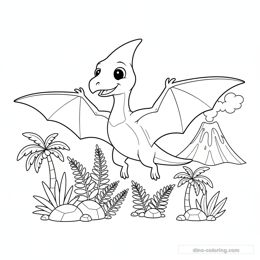 Spread Wings Pteranodon Ausmalbild #25