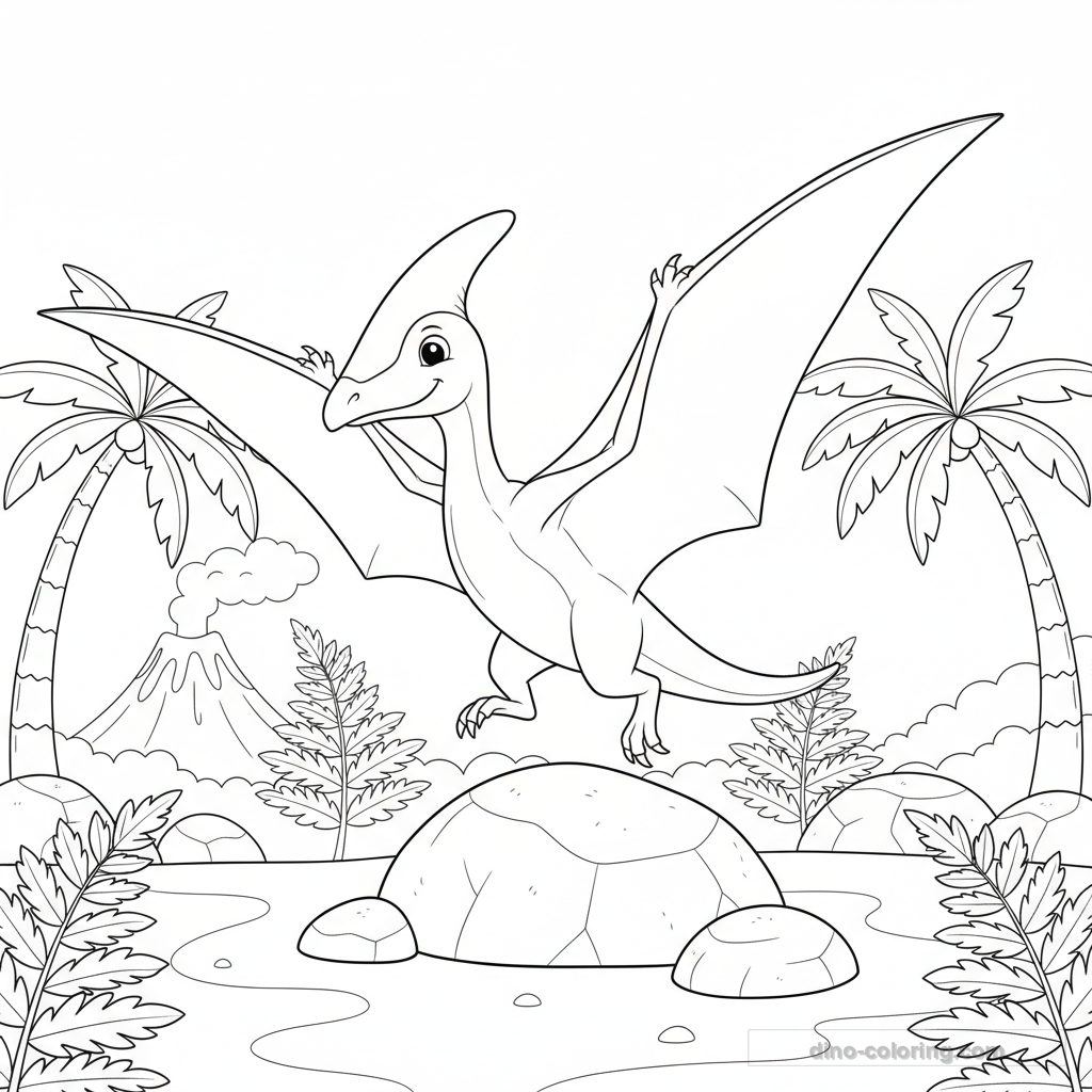 Desenho Landing Pteranodon para Colorir #22