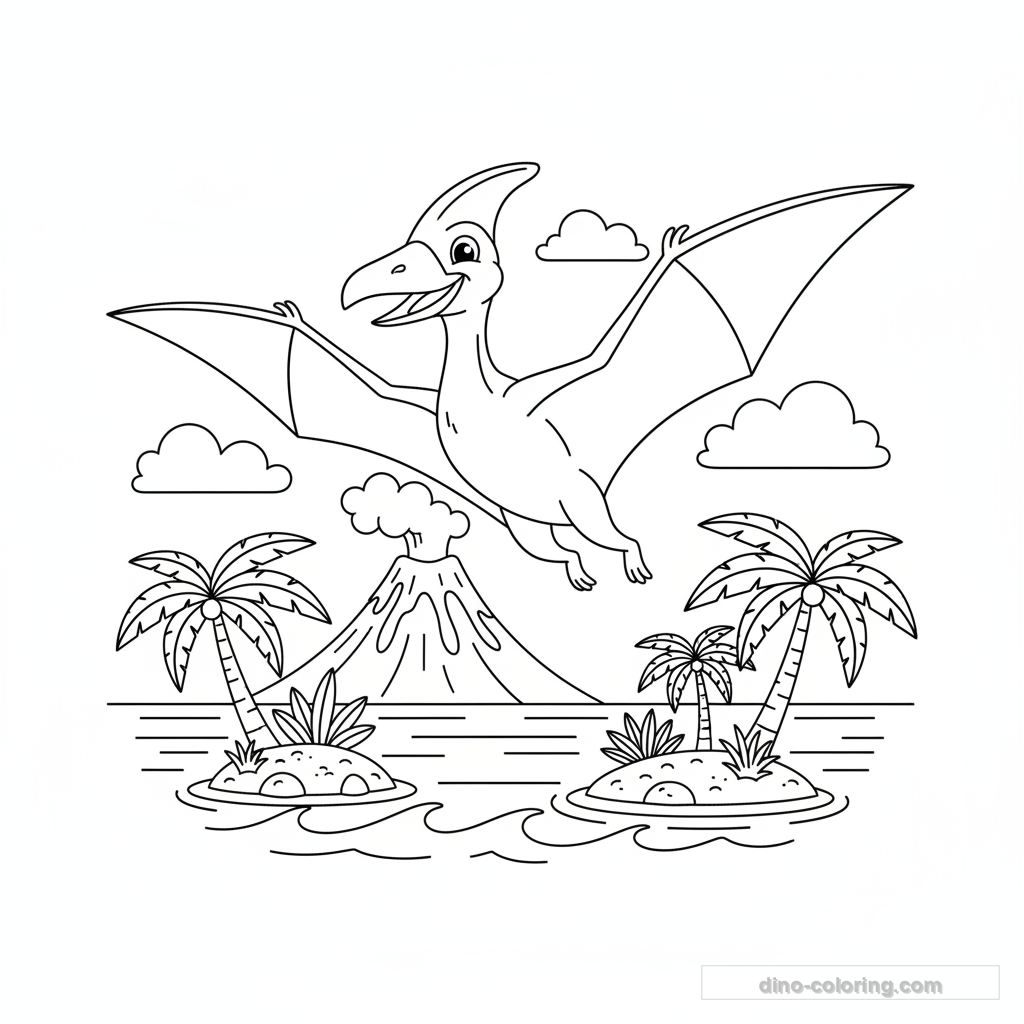 Disegno Flying Pteranodon da Colorare #21