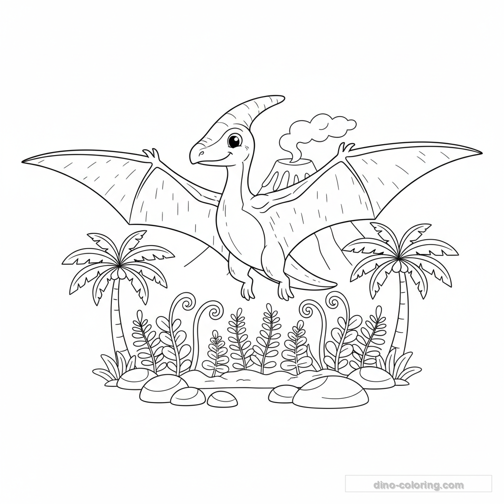 Dibujo Spread Wings Pteranodon para Colorear #23