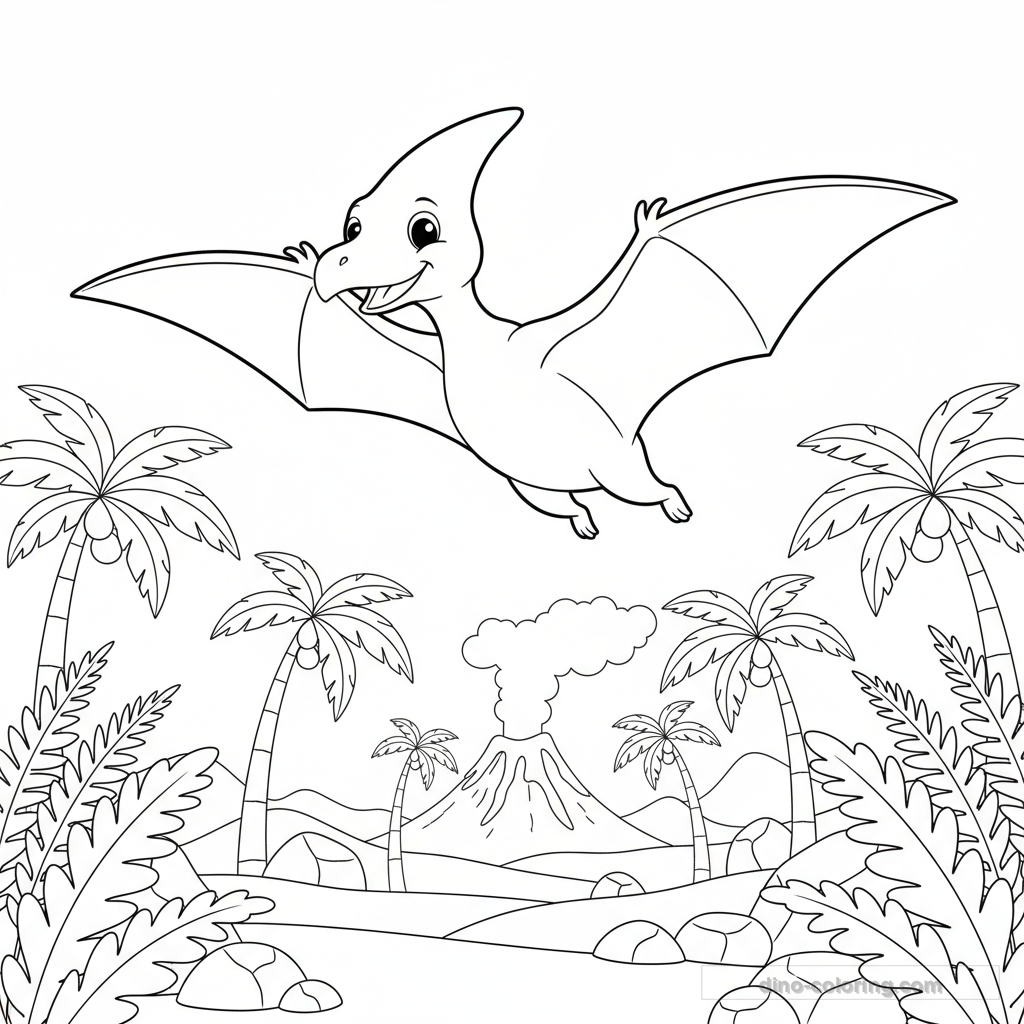Desenho Flying Pterodactyl para Colorir #10