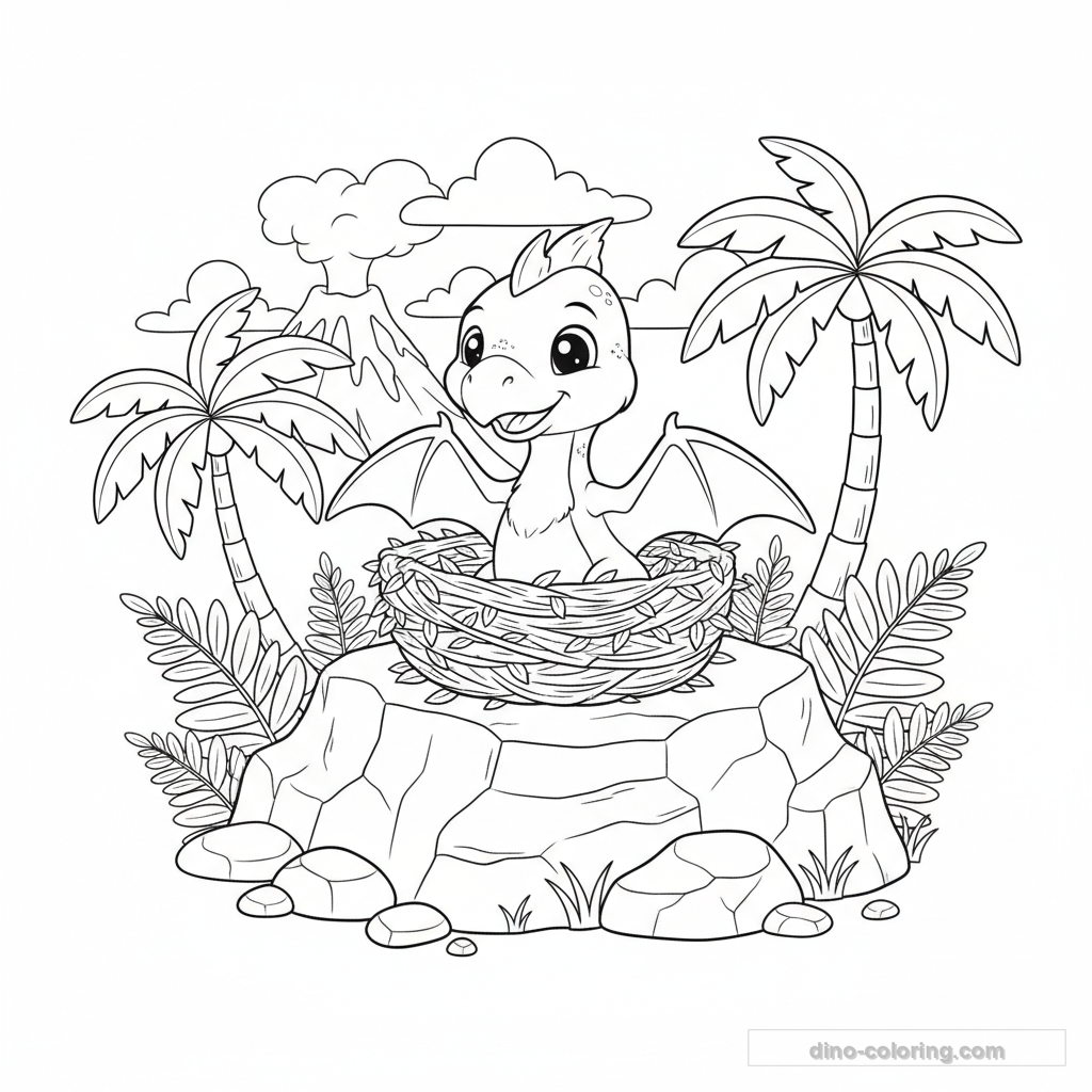 Baby Pterodactyl Ausmalbild #1