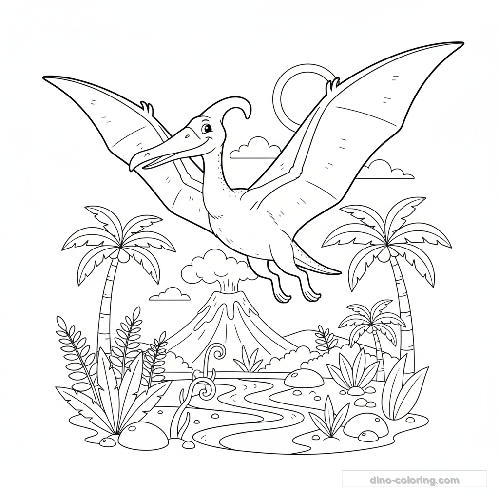 Desenho Soaring Quetzalcoatlus para Colorir #1