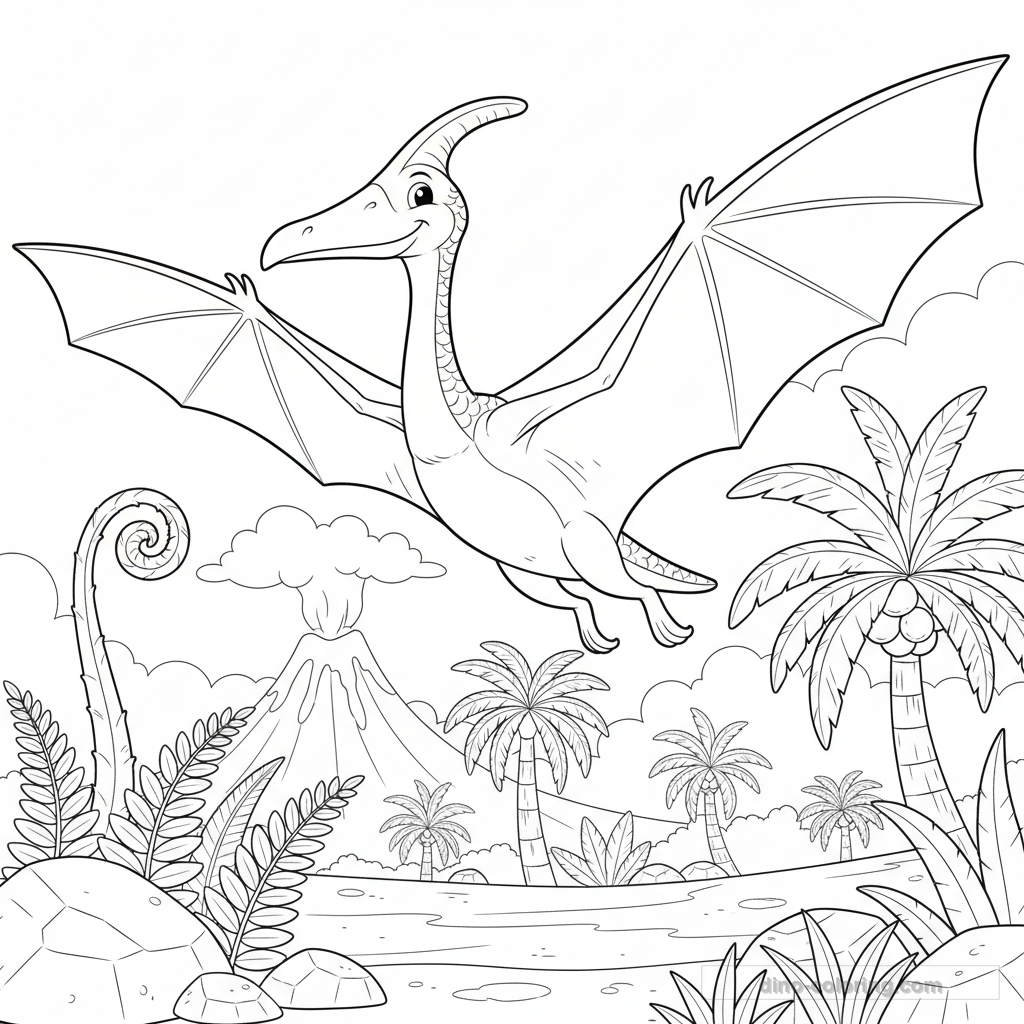 Desenho Quetzalcoatlus Flock para Colorir #7