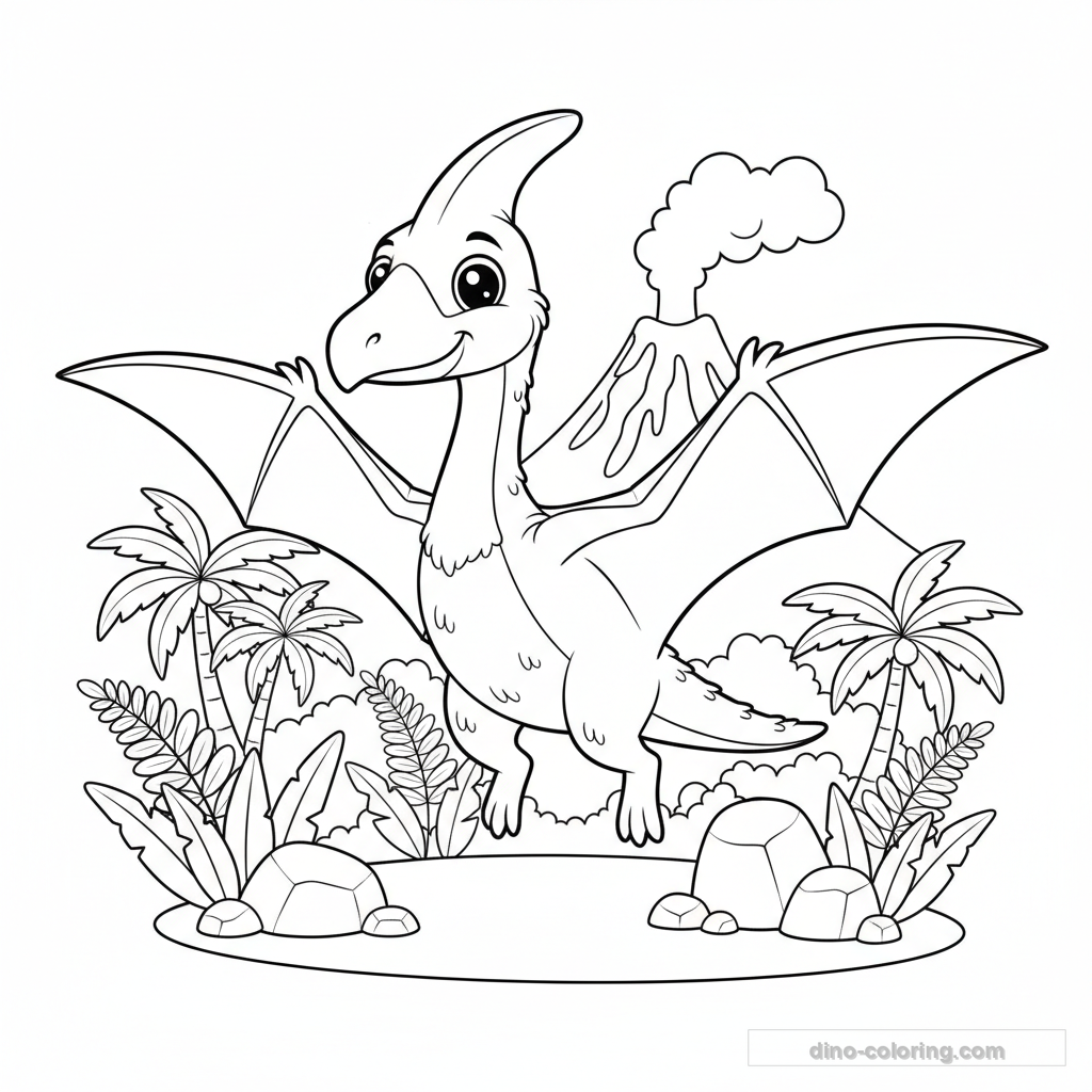 Desenho Friendly Quetzalcoatlus para Colorir #8