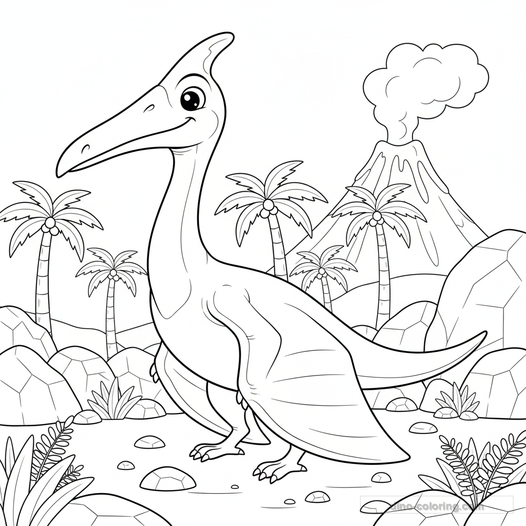 Desenho Grounded Quetzalcoatlus para Colorir #8