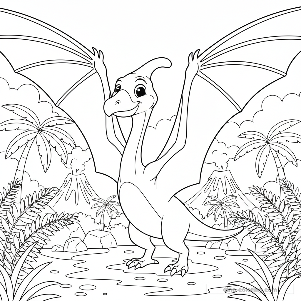 Desenho Wide Wings Quetzalcoatlus para Colorir #3