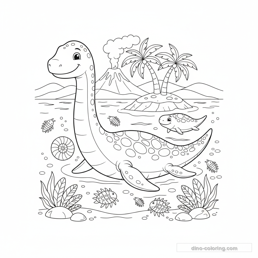 Disegno Prehistoric Ocean da Colorare #5