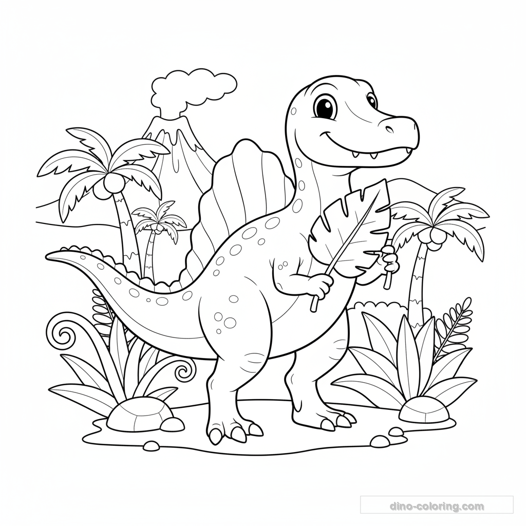 Disegno Friendly Spinosaurus da Colorare #28