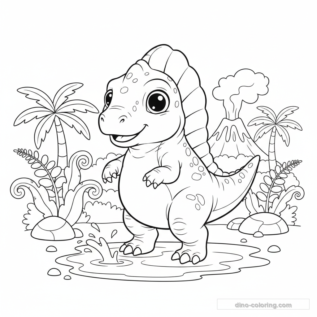 Dibujo Baby Spinosaurus para Colorear #8