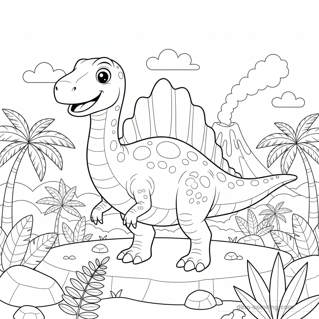 Desenho Sail-Backed Spinosaurus para Colorir #11