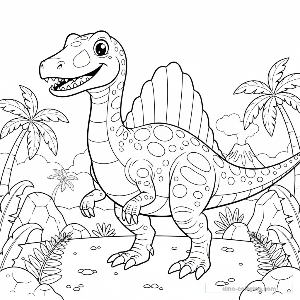 Disegno Sail-Backed Spinosaurus da Colorare #17