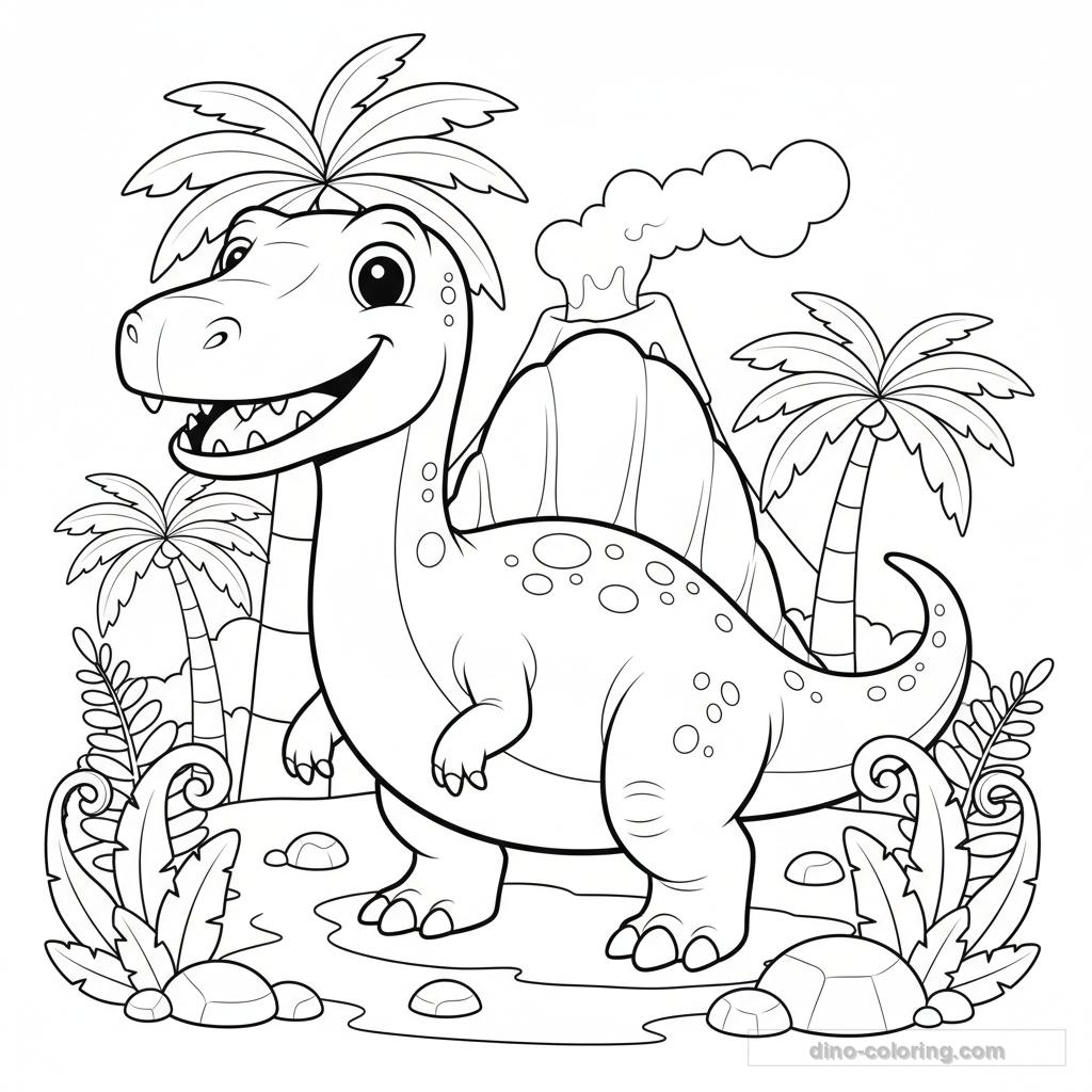 Desenho Friendly Spinosaurus para Colorir #7