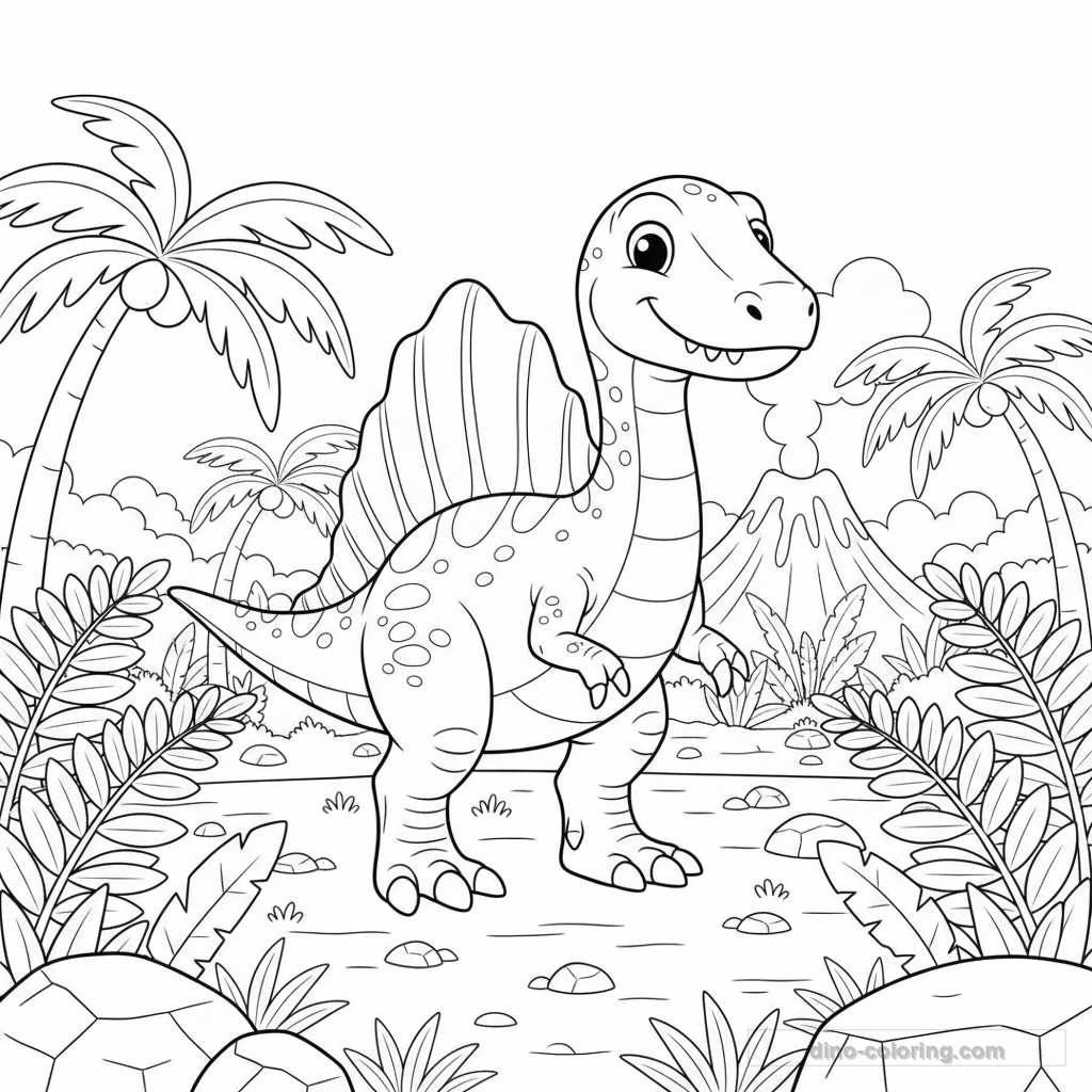 Desenho Friendly Spinosaurus para Colorir #9