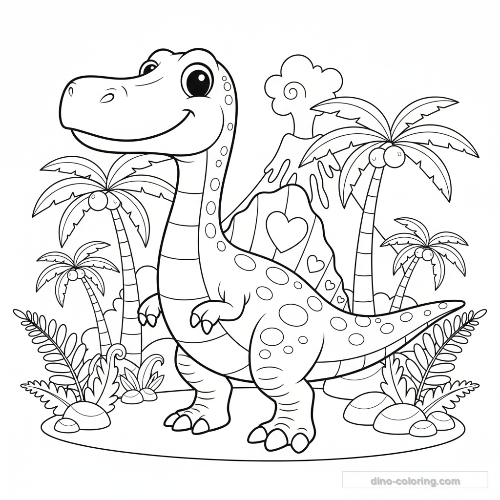 Desenho Friendly Spinosaurus para Colorir #9