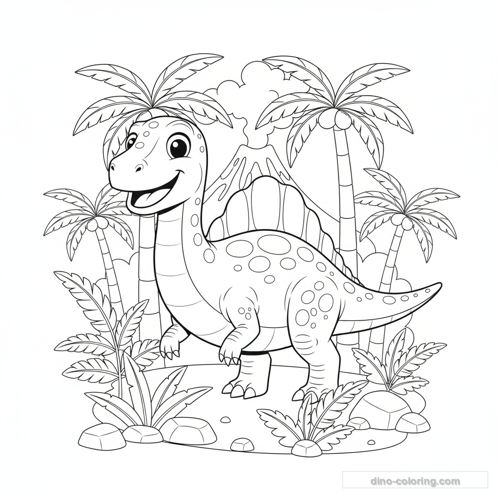Dibujo Sail-Backed Spinosaurus para Colorear #10