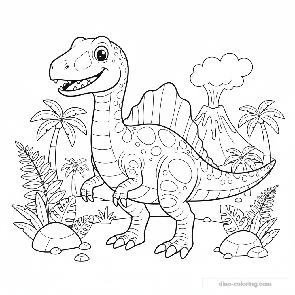 Dibujo Sail-Backed Spinosaurus para Colorear #4