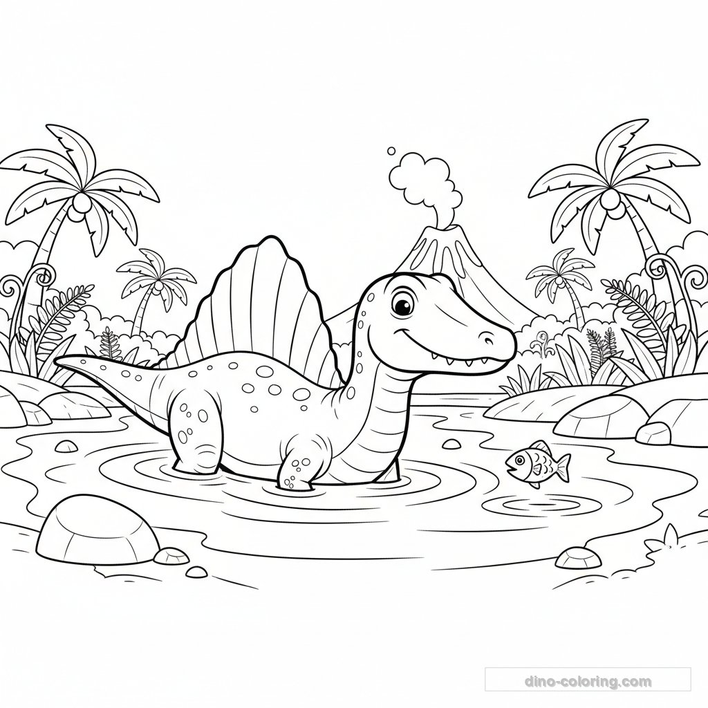 Aquatic Spinosaurus Ausmalbild #9