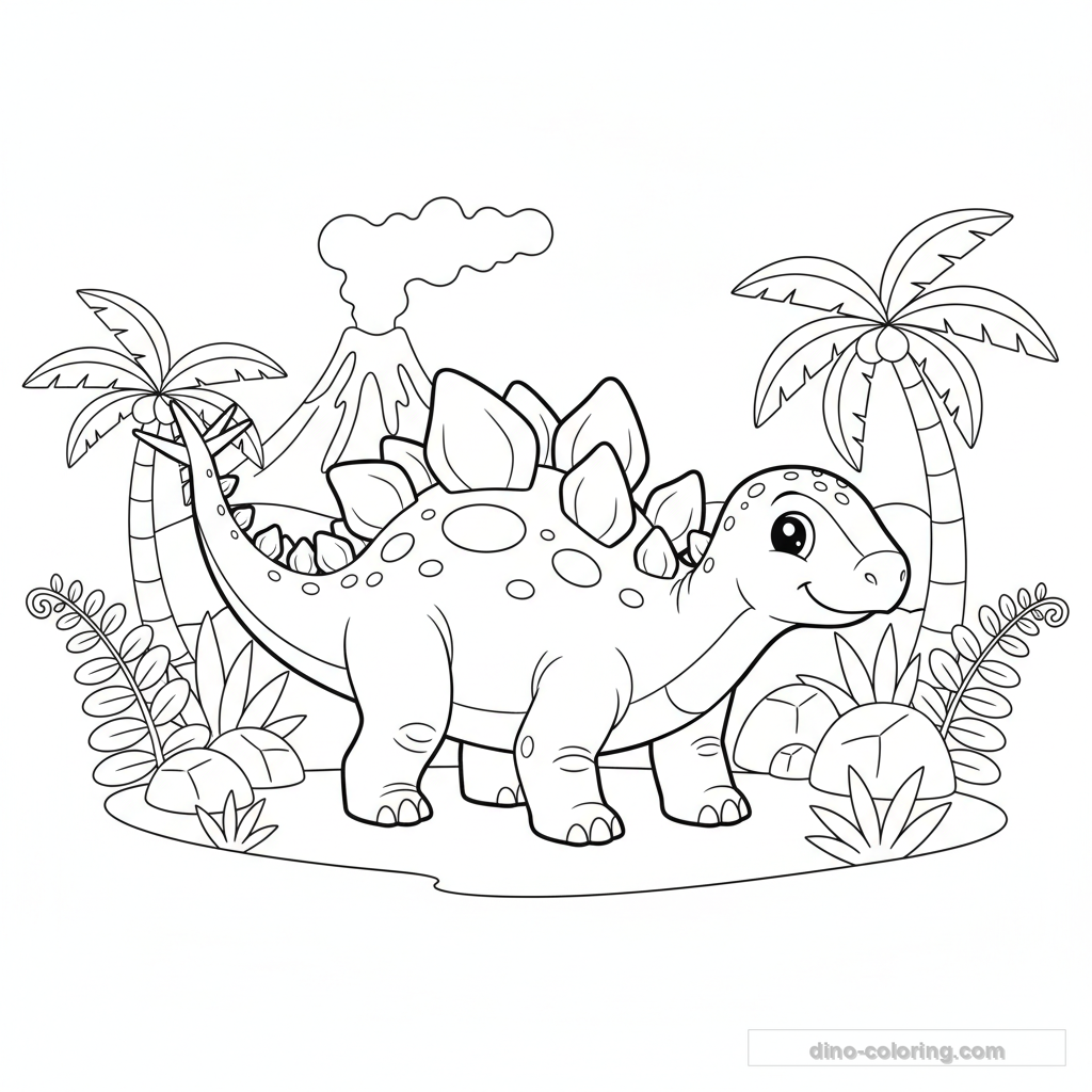 Desenho Defending Stegosaurus para Colorir #14