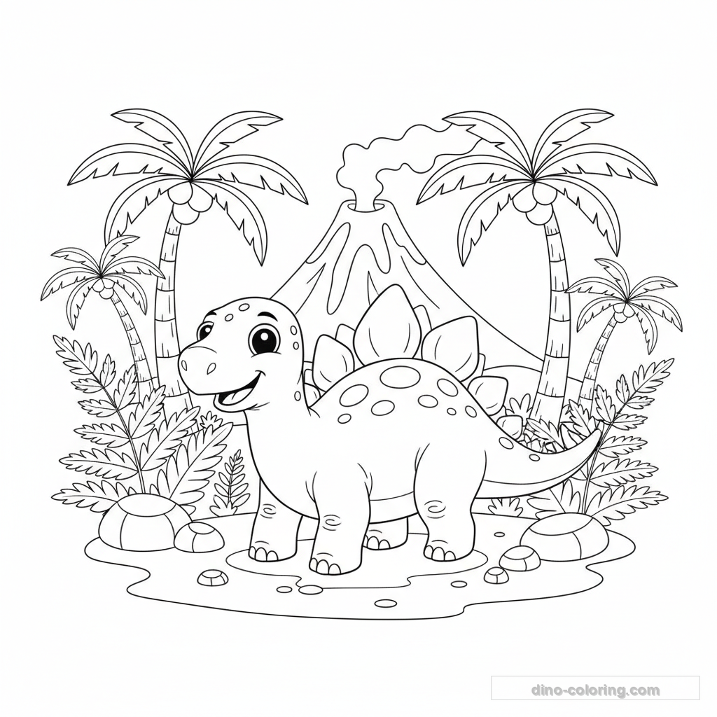 Desenho Friendly Stegosaurus para Colorir #6
