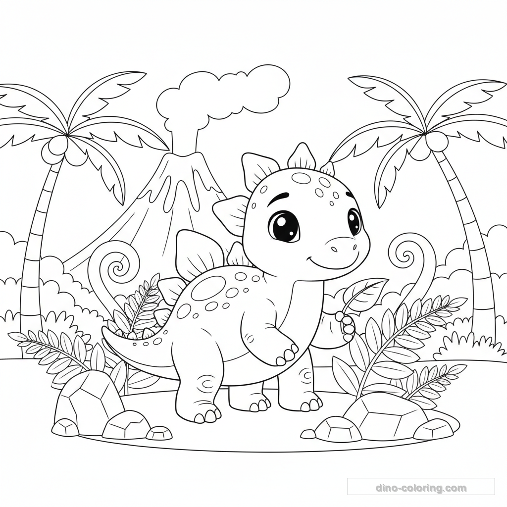 Desenho Baby Stegosaurus para Colorir #12