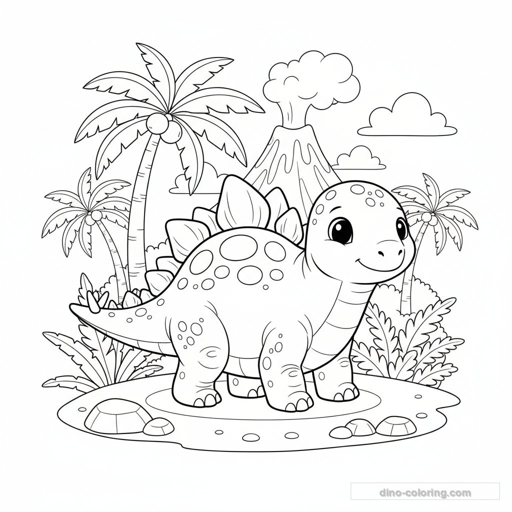 Baby Stegosaurus Ausmalbild #7