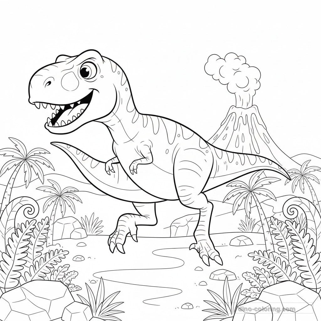 Desenho Running T-Rex para Colorir #10