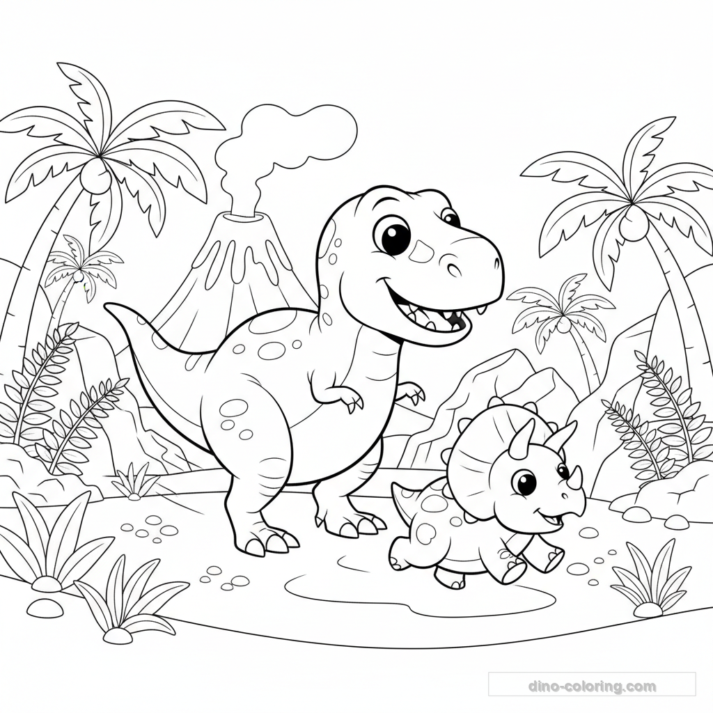 Disegno Hunting T-Rex da Colorare #13