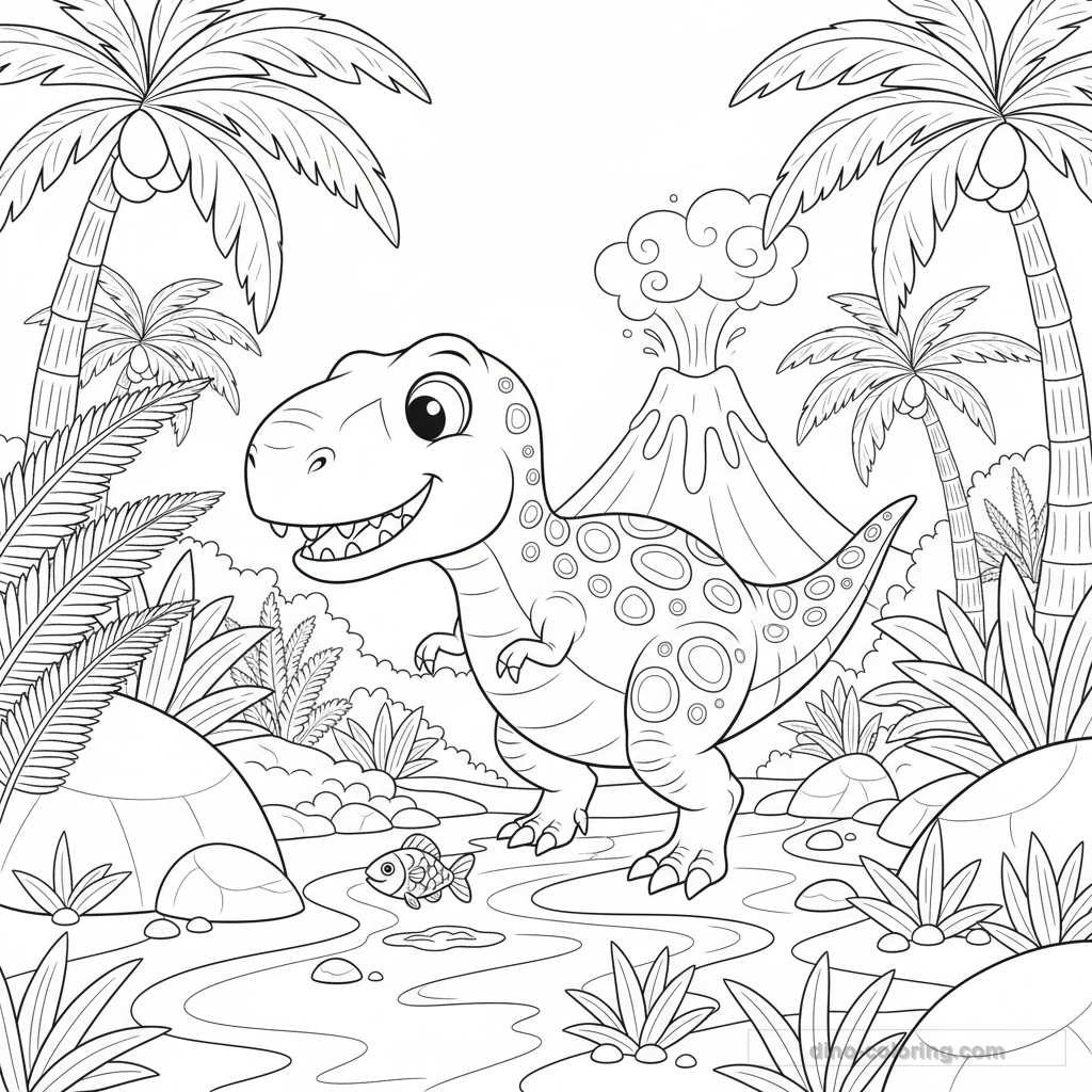 Hunting T-Rex Ausmalbild #13