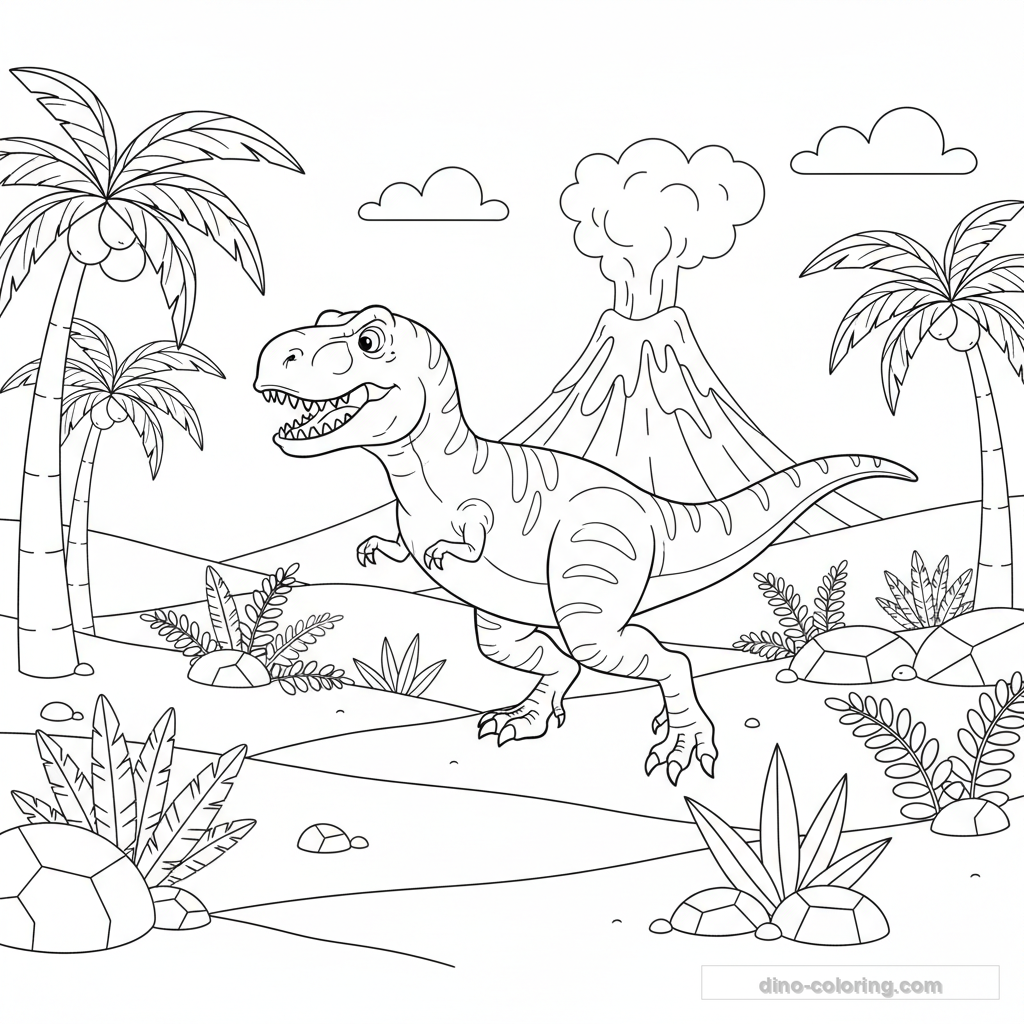 Disegno Running T-Rex da Colorare #27