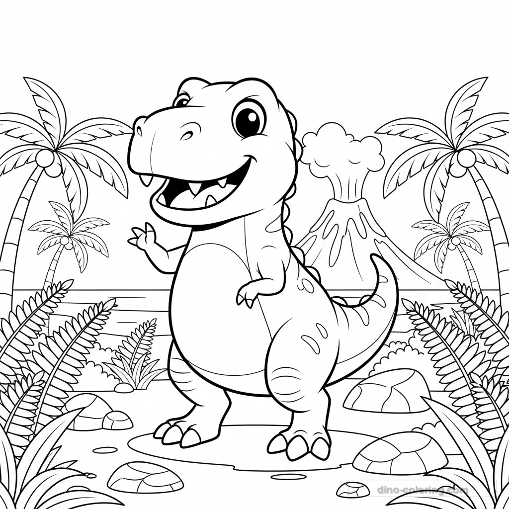 Disegno Friendly T-Rex da Colorare #42