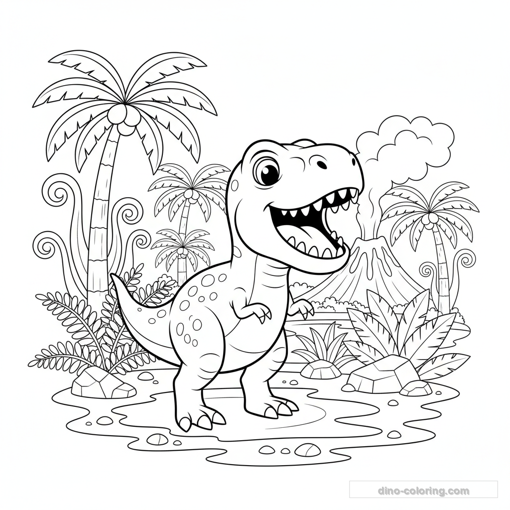 Disegno Roaring T-Rex da Colorare #12