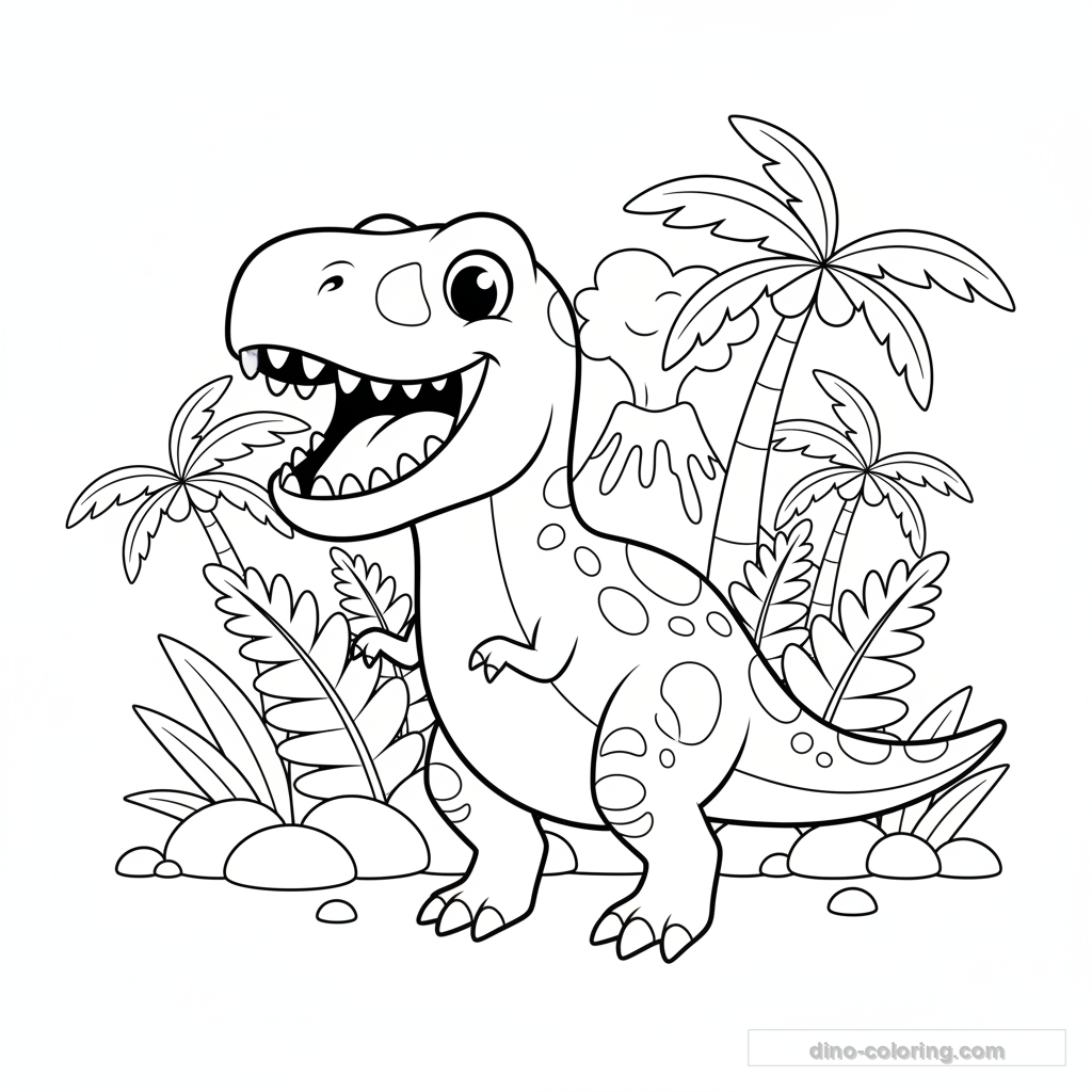 Disegno Roaring T-Rex da Colorare #4