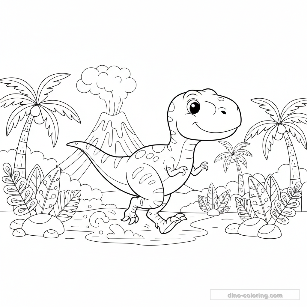 Desenho Running T-Rex para Colorir #8