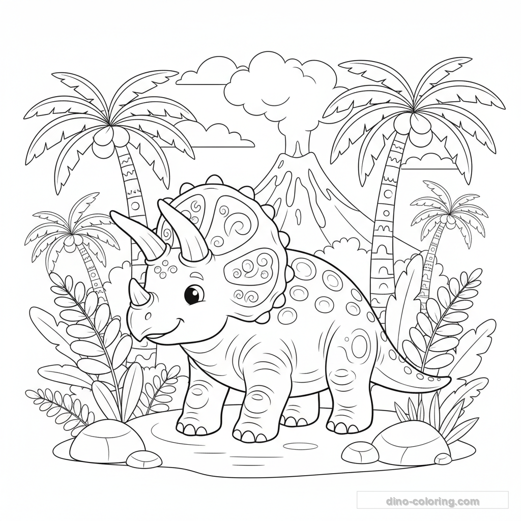 Desenho Detailed Triceratops para Colorir #1