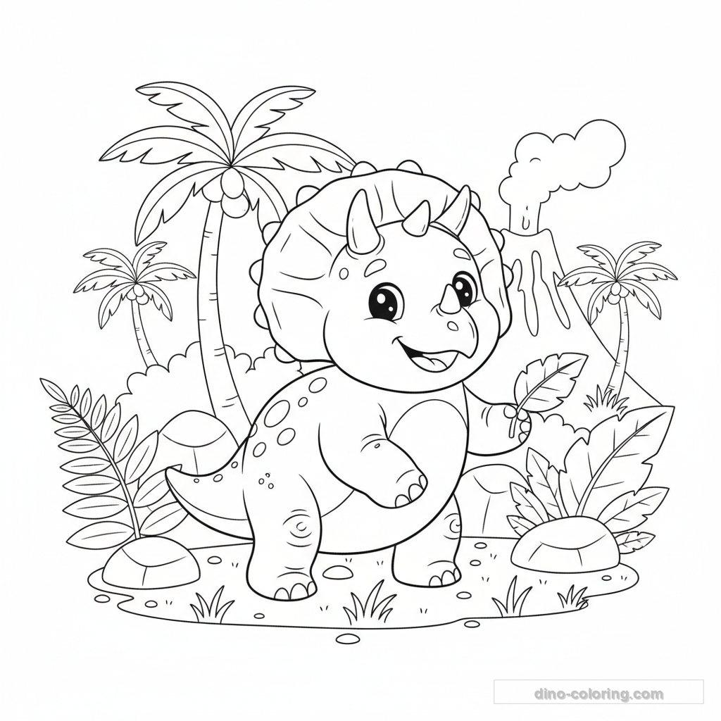 Desenho Smiling Triceratops para Colorir #3