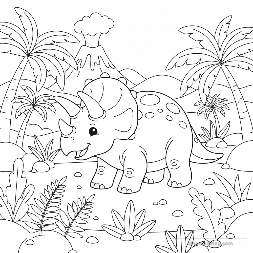 Desenho Triceratops Herd para Colorir #11
