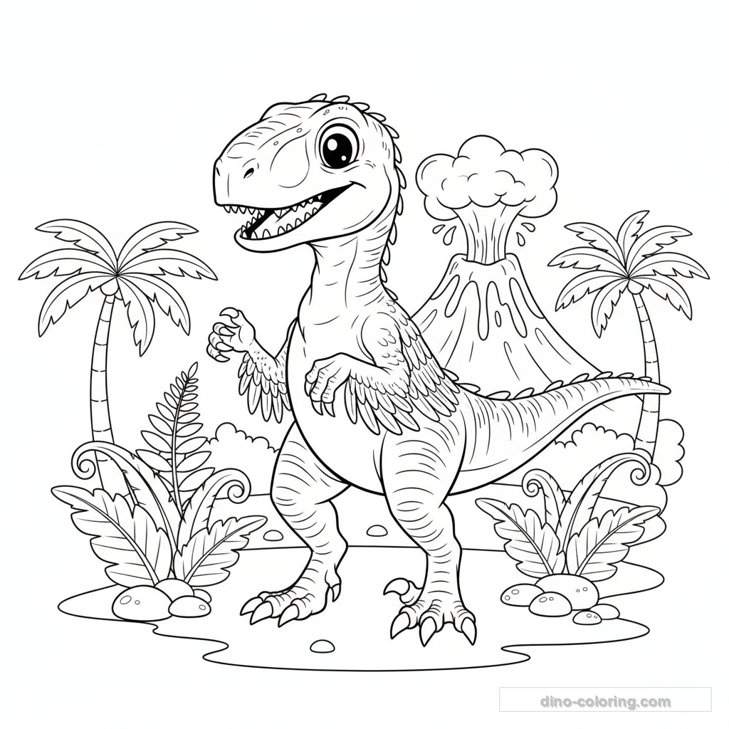 Dibujo Feathered Velociraptor para Colorear #40