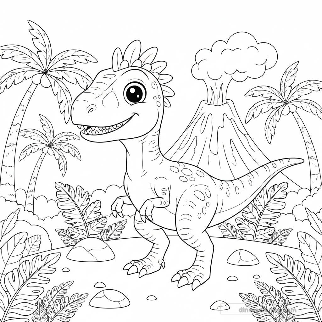 Disegno Friendly Velociraptor da Colorare #41