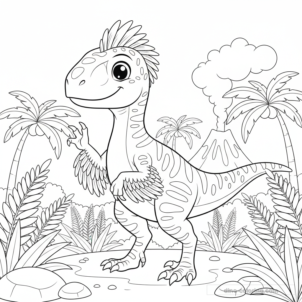 Dibujo Feathered Velociraptor para Colorear #8