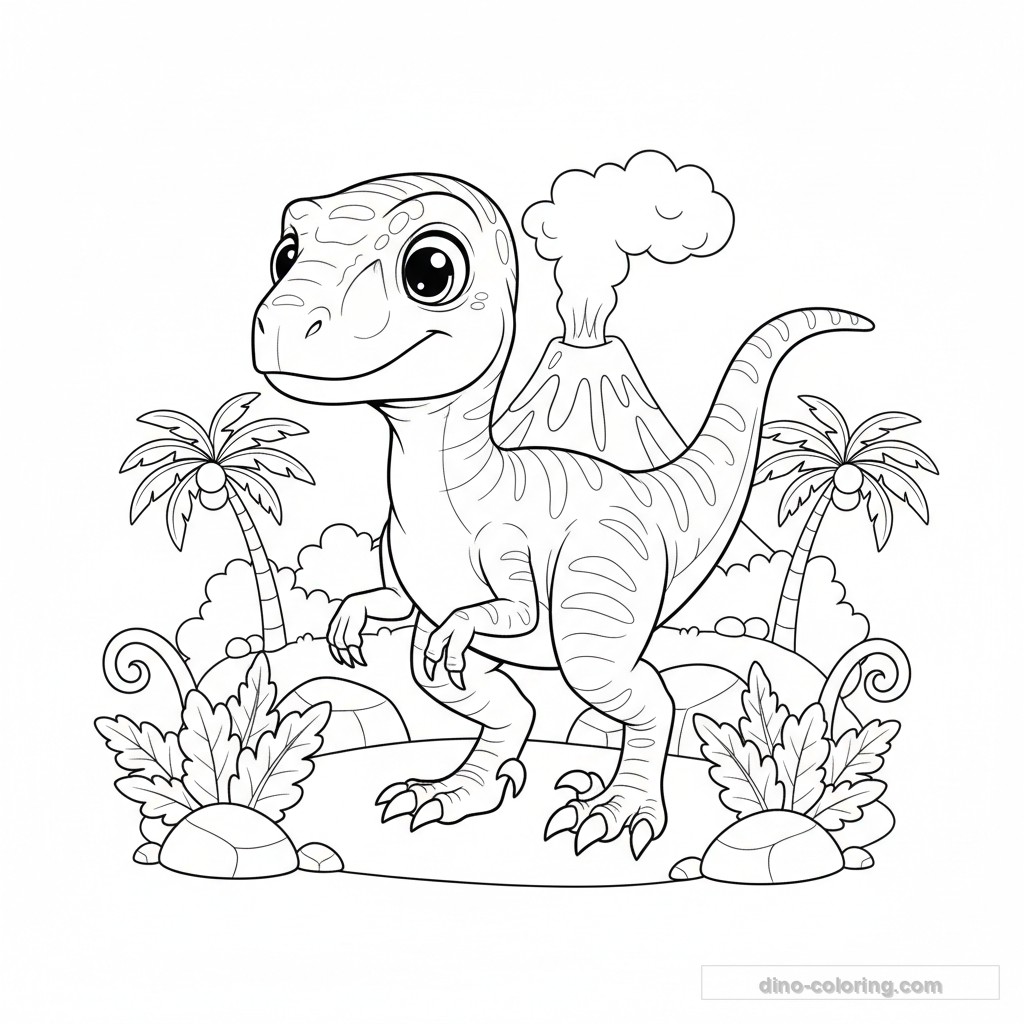 Desenho Hunting Velociraptor para Colorir #1