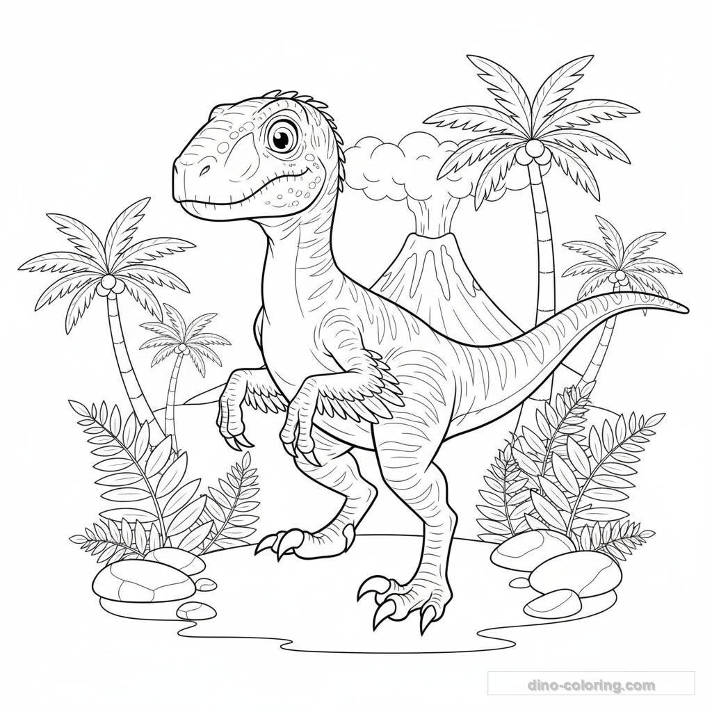 Feathered Velociraptor Ausmalbild #14
