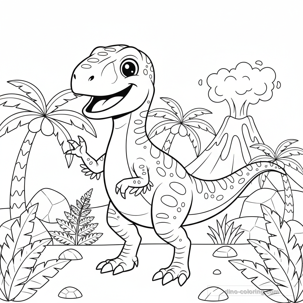 Dibujo Friendly Velociraptor para Colorear #12